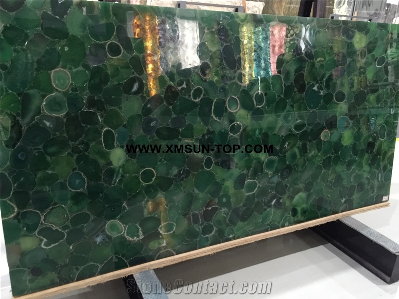 Azure Green Agate Semiprecious Stone Slab/Luxury Dark Green Semi-Precious Stone/Semi Precious Stone Slab for Wall Cladding&Flooring/Semi-Precious Stone Panel/Interior Decoration