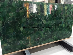 Azure Green Agate Semiprecious Stone Slab/Luxury Dark Green Semi-Precious Stone/Semi Precious Stone Slab for Wall Cladding&Flooring/Semi-Precious Stone Panel/Interior Decoration