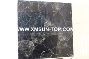 Black Semiprecious Stone Slab&Tile&Customized/Luxury Semi-Precious Stone/Semi Precious Stone Slab for Wall Cladding&Flooring/Semi-Precious Stone Panel/Interior Decoration