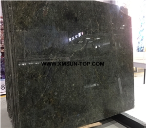 Blackish Green Semiprecious Stone Slab&Tile&Customized/Luxury Dark Green Semi-Precious Stone/Semi Precious Stone Slab for Wall Cladding&Flooring/Semi-Precious Stone Panel/Interior Decoration