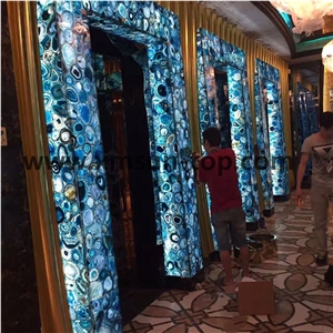 Blue Agate Semiprecious Stone Door Surround/Blue Semi Precious Stone Panels/Blue Semiprecious Door Arch/Natural Stone Door Frame/Stone Skirting Boards/Interior Decoration