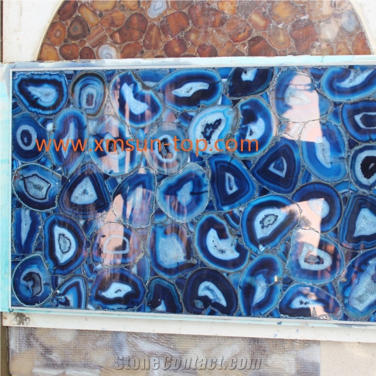Blue Agate Stone Slabs, Luxury Blue Semiprecious Stone Slab&Tile, Decoration Semi Precious Wall & Floor Covering, Blue Agate Gemstone, Agate Precious Stone Slabs&Customized, Blue Gemstone Tiles