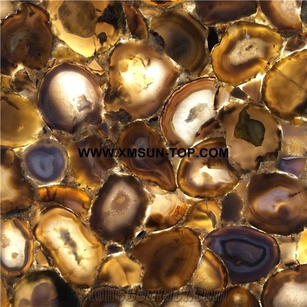 Brazil Agate Stone/Luxury Brown Semiprecious Stone Slab&Tile/Semi Precious Stone Tile for Wall Cladding&Flooring/Brazil Brown Agate Gemstone/Agate Precious Stone Slabs&Customized/Interior Decoration