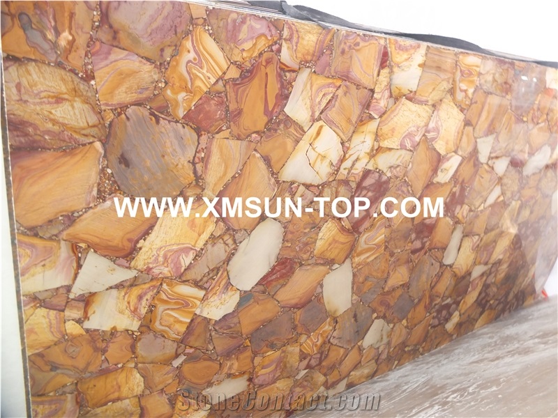 Bronw Semiprecious Stone Big Slabs/Luxury Semi-Precious Stone Slab&Tile&Customized/Semi Precious Stone Slab for Wall Cladding&Flooring/Semi-Precious Stone Panel/Interior Decoration