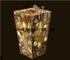 Brown Semiprecious Stone Pedestal Sinks&Basins/Brown Semiprecious Stone Bathroom Sinks/Squre Sinks&Basins/Wash Basins Brown Semiprecious Stone Pedestal Sinks&Basins/Brown Semiprecious Stone Bathroom Sinks/Squre Sinks&Basins/Wash Basins