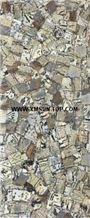 Brown Semiprecious Stone with Wooden Veins Slab&Tile&Customized/Luxury Light Brown Semi-Precious Stone/Semi Precious Stone Slab for Wall Cladding&Flooring/Semi-Precious Stone Panel/Interior Decoration