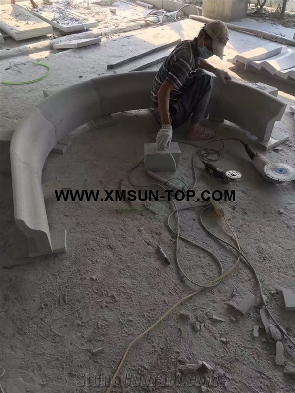 Bush Hammered G603 Granite Skirtings/Sesame White Granite Liners/Ice Cristall Granite Border Decos/Mountain Grey Granite Trim/Gamma White Granite Mouldings/Natural Stone Crown Moldings