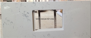 Carrara White Artificial Quartz Stone Vanity Top /Engineered Stone Bathroom Top /White Bath Top /China Manmade&Artificial Stone Vanity Top/Interior Decoration/White Countertop