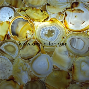 China Silk Yellow Agate Semiprecious Stone Slabs, Yellow Semi-Precious Stone Tiles, Golden Yellow Precious Stone Panels, Semi Precious Stone Slab, Beads Silk Yellow Agate Gemstone Slab,Luxury Material