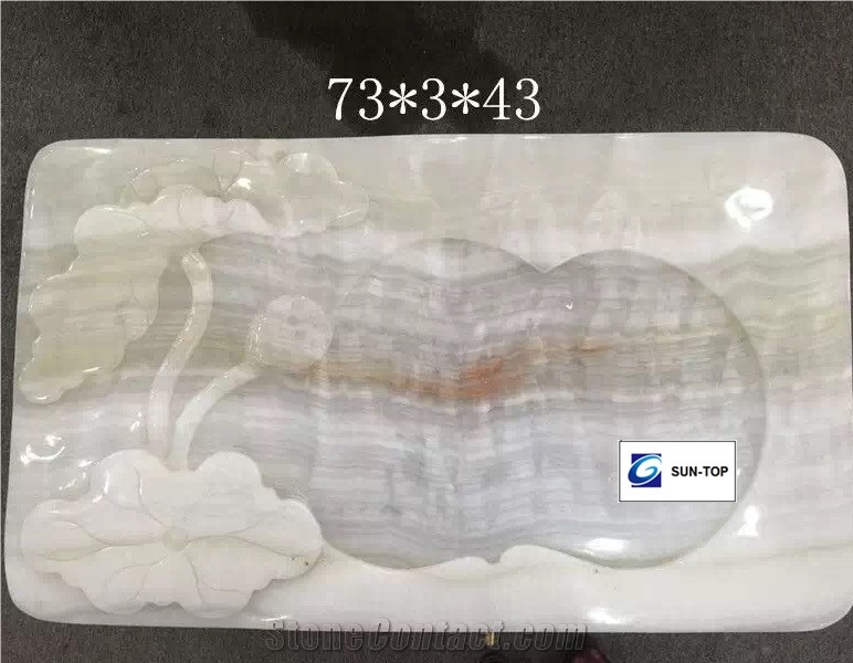 China White Onyx Tea Trays, Handcrafts Onyx Tray, Carved Tea Tray, Elegant White Onyx Tea Sets, White Onyx Stone Panels, Onyx Coaster, White Onyx Stone Artworks