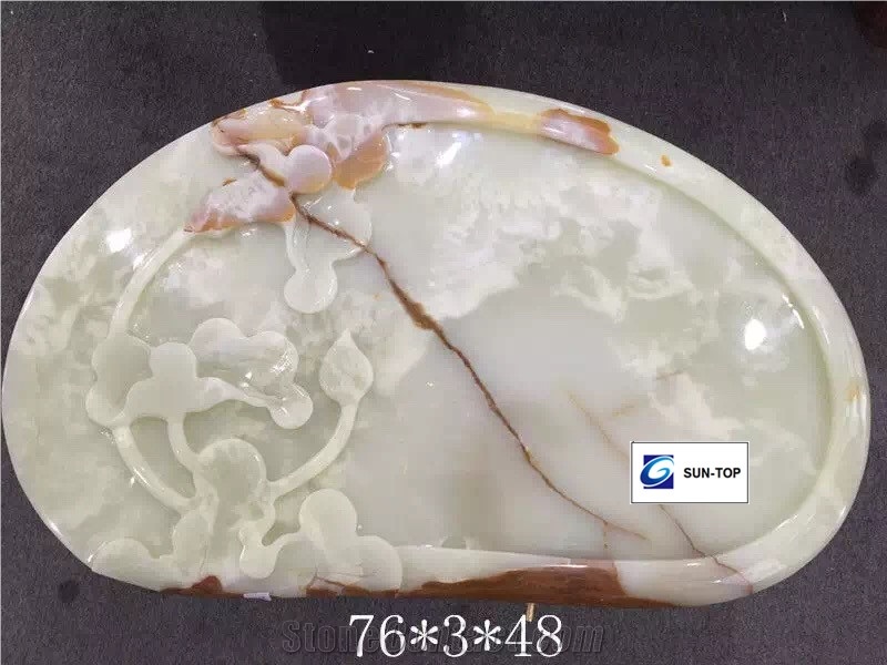 China White Onyx Tea Trays, Handcrafts Onyx Tray, Carved Tea Tray, Elegant White Onyx Tea Sets, White Onyx Stone Panels, Onyx Coaster, White Onyx Stone Artworks