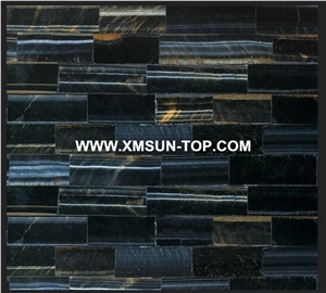 Dark Blue Tiger Eye Semiprecious Stone Tiles&Slabs/Blue Semi Precious Cut to Size/Tiger Eye Gemstone Tiles/Tiger Eye Precious Stone Panels/Interior Decoration