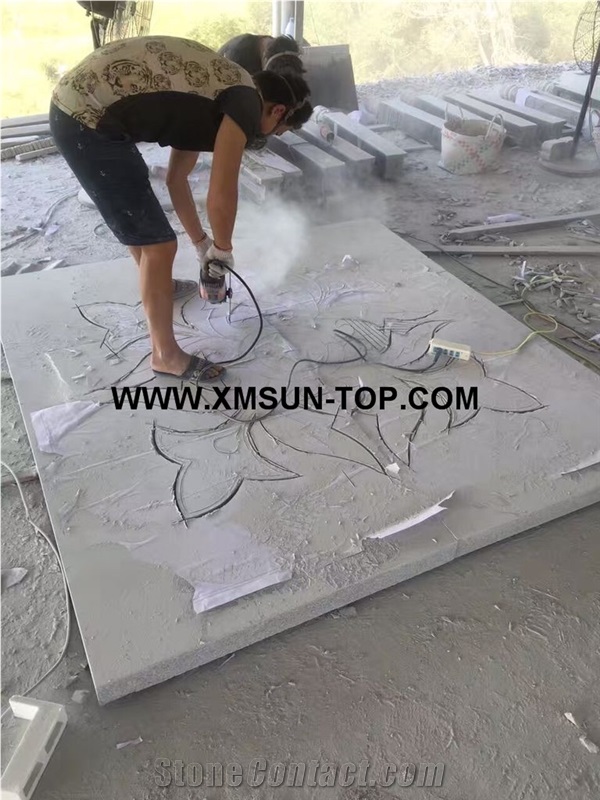 G603 Granite Reliefs&Relieve/Bacuo White Granite Wall Reliefs/Sesame White Granite Relievos/Light Grey Granite Etchings/China Cristall Engraving Ideas/Relief Design/Relief Carving/Engravings