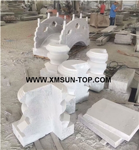 G623 Column Tops/Rosa Beta Granite Column Bases/China Bianco Sardo Granite Sculptured Columns G623 Column Tops/Rosa Beta Granite Column Bases/China Bianco Sardo Granite Sculptured Columns