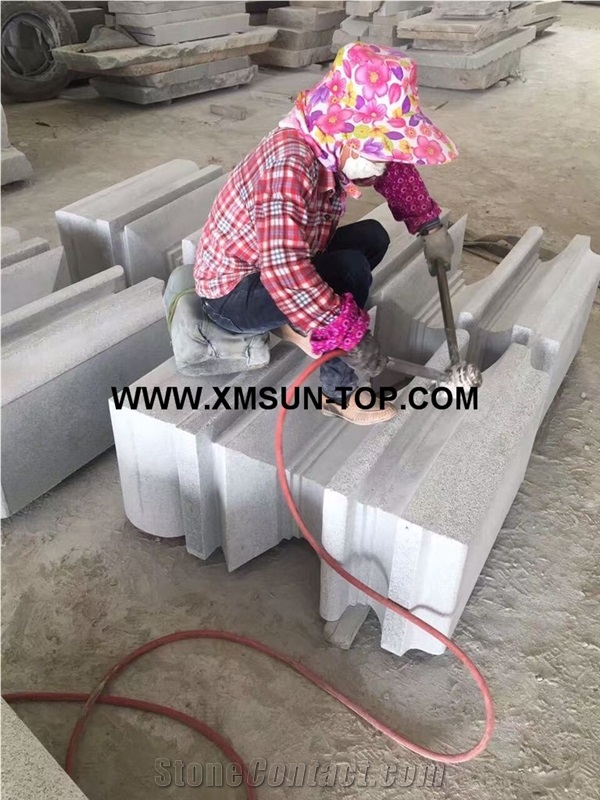 G623 Column Tops/Rosa Beta Granite Column Bases/China Bianco Sardo Granite Sculptured Columns