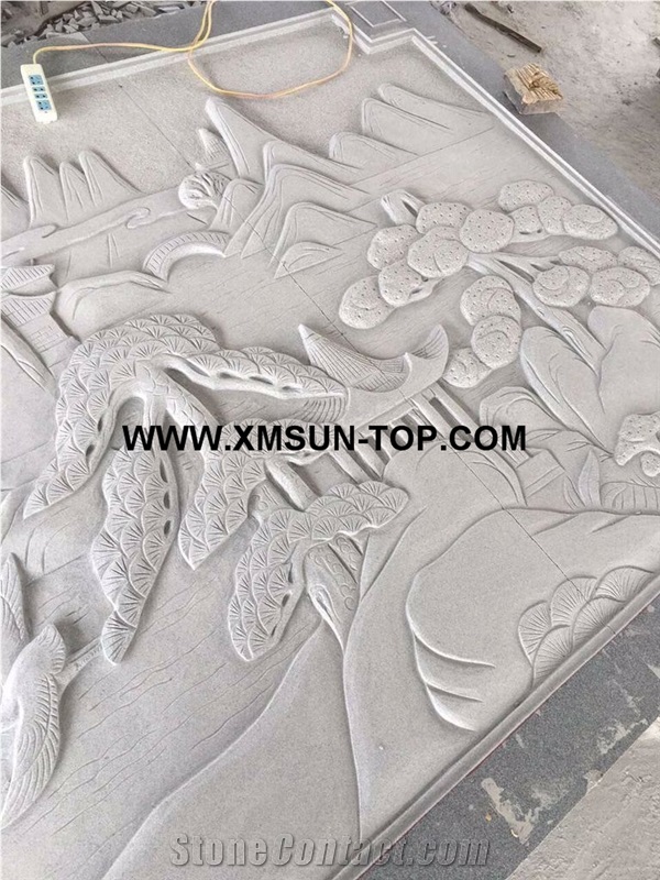 G633 Scenery Patterns Reliefs&Relieve/Bally White Granite Wall Reliefs/Bianco Pepperio Granite Relievos/ Granite Etchings/Barrie Grey Granite Engraving Ideas/Relief Design/Relief Carving/Engravings