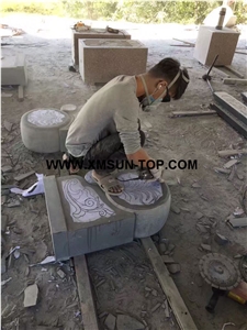 G654 Granite Engravings Drum/Reliefs&Relieve/Sesame Black Granite Reliefs/China Impala Granite Relievos/New Jasberg Granite Etchings/Dark Grey Granite Engraving Ideas/Relief Design/Relief Carving