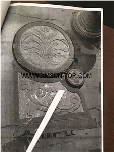 G654 Granite Engravings Monumental Drum/Sesame Black Granite Relieve Monumental Works/China Impala Granite Monumental Relief Carving Products/New Jasberg Granite Graveyard Engraving Products
