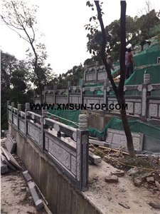G654 Granite Monumental Relief Carving Balustrades/Sesame Black Granite Monumental Border/Graveyard Engravings Products/Monumental Engravings Products