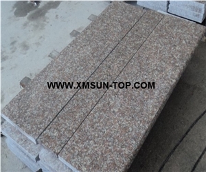 G687 Granite Steps&Stairs/Peach Red Granite Stair Treads/Peach Blossom Red Gutian Granite Staircase/Taohua Hong Granite Stair Riser