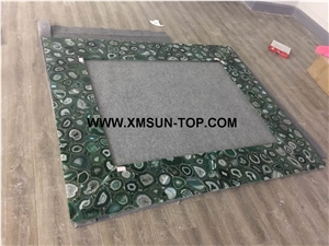 Green Agate Semiprecious Stone Molding/Semi Precious Stone Fabrication & Fabricated Border Liners/Stone Border Line/Natural Stone Skirting/Interior Decoration