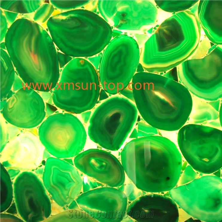 Green Agate Stone Backlit Slabs, Luxury Green Semiprecious Stone Slab&Tile, Decoration Semi Precious Wall & Floor Covering, Green Agate Transmittance Gemstone, Agate Precious Stone Slabs&Customized, G