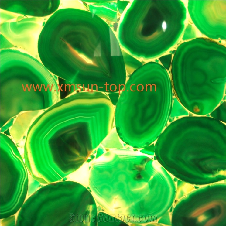 Green Agate Stone Backlit Slabs, Luxury Green Semiprecious Stone Slab&Tile, Decoration Semi Precious Wall & Floor Covering, Green Agate Transmittance Gemstone, Agate Precious Stone Slabs&Customized, G