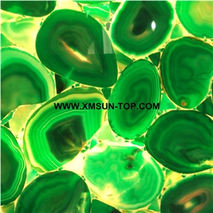 Green Agate Stone with Light Penetrating through Effect/Colorful Semi Precious Stone Panels/Luxury Semiprecious Stone Slab&Tiles/Semi-Precious Stone for Wall Covering&Flooring/Interior Decoration