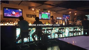 Green Semi Precious Stone Bar Top/Light Green Semiprecious Stone Reception Counter/Green Stone Reception Desk/Semi-Precious Work Tops/Green Stone Inlayed Tabletops/Square Table Tops