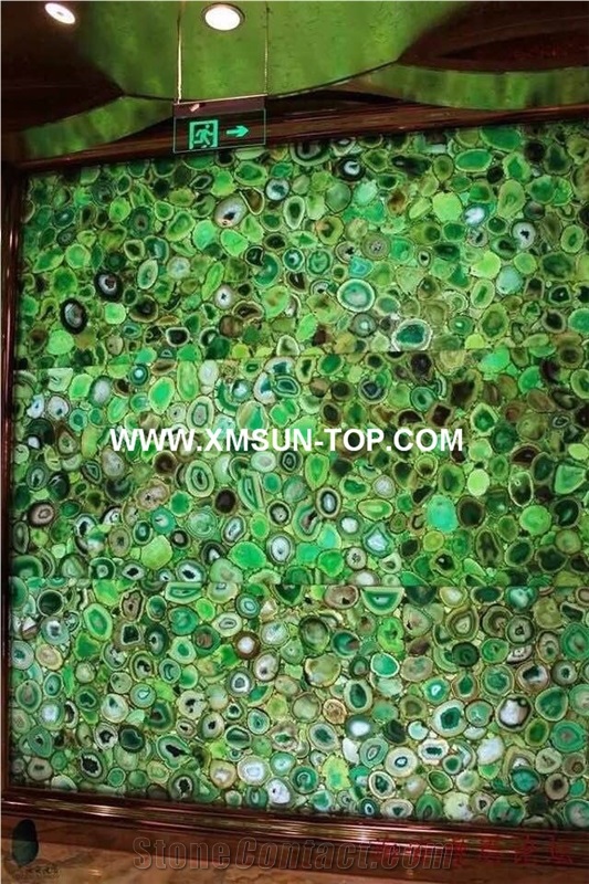Light Green Agate Semiprecious Stone Wall Covering/Green Semi-Precious Stone Interior Wall Cladding/Green Semi Precious Stone Wall Tiles/Colorful Semi Precious Stone Panels/Interior Decoration