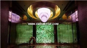 Light Green Agate Semiprecious Stone Wall Covering/Green Semi-Precious Stone Interior Wall Cladding/Green Semi Precious Stone Wall Tiles/Colorful Semi Precious Stone Panels/Interior Decoration