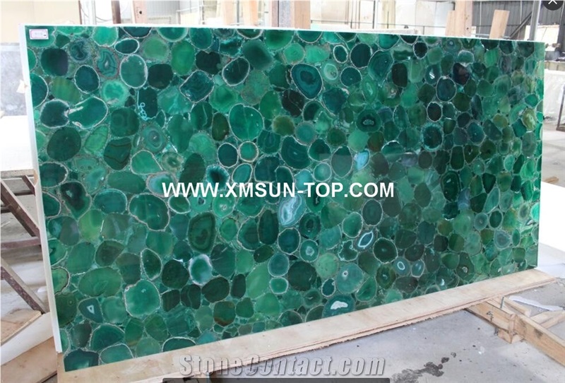 Light Green Agate Semiprecious Stone Wall Covering/Green Semi-Precious Stone Interior Wall Cladding/Green Semi Precious Stone Wall Tiles/Colorful Semi Precious Stone Panels/Interior Decoration