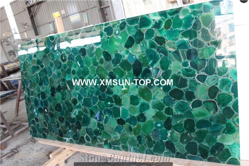 Light Green Agate Semiprecious Stone Wall Covering/Green Semi-Precious Stone Interior Wall Cladding/Green Semi Precious Stone Wall Tiles/Colorful Semi Precious Stone Panels/Interior Decoration