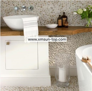 Mixed Color Pebble Walling/Natural River Stone Wall Coveing/Pebble Mosaic Tile in Mesh/Pebble Mosaic Wall Tile/Pebble Mosaic for Bathroom/Decorative Pebble Wall Tile