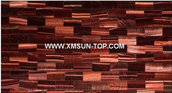 Polished Dark Red Tiger Eye Semiprecious Stone/Luxury Red Semi-Precious Stone Slab&Tile&Customized/Semi Precious Stone Tile for Wall Cladding&Flooring/Red Semi-Precious Stone Panel/Interior Decoration
