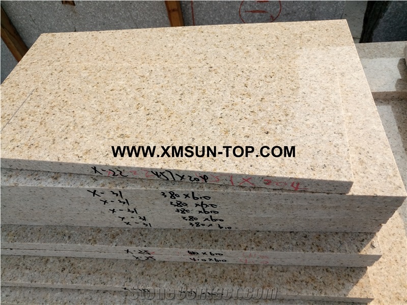 Polished G682 Granite Steps/Desert Gold Granite Stair/Gold Leaf China Granite Stair Riser&Stair Treads/Golden Sand Granite Steps &Staircase