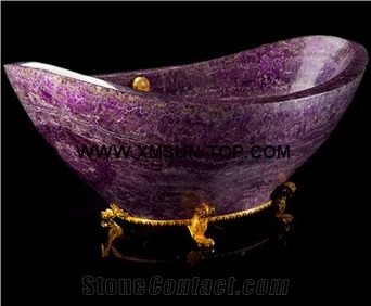 Purple Crystal Semi-Precious Stone Bathtubs/Lilac Semiprecious Bath Tubs/Interior Decoration