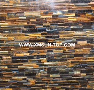 Tiger Eye Semiprecious Stone with Different Colors/Luxury Semi-Precious Stone Slab&Tile&Customized/Semi Precious Stone Slab for Wall Cladding&Flooring/Semi-Precious Stone Panel/Interior Decoration