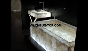 White Crystal Semi-Precious Stone Bathtubs/Pure White Semiprecious Bath Tubs/Interior Decoration White Crystal Semi-Precious Stone Bathtubs/Pure White Semiprecious Bath Tubs/Interior Decoration