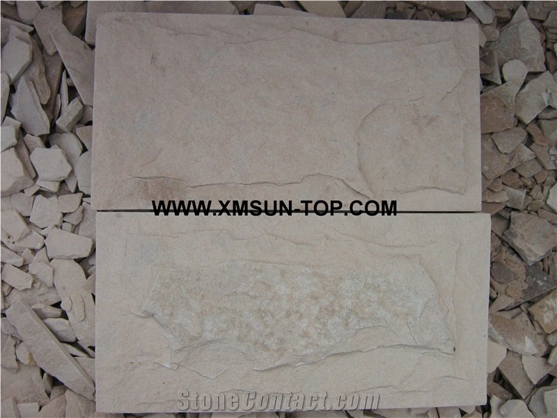 White Sandstone Mushroom Stone/Sandstone Mushroom Wall Stone/Snow White Sandstone Wall Tiles/ Exterior Decoration/ Customize White Sandstone/ Wall Covering