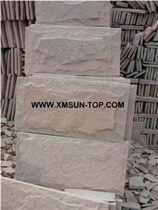 White Sandstone Mushroom Stone/Sandstone Mushroom Wall Stone/Snow White Sandstone Wall Tiles/ Exterior Decoration/ Customize White Sandstone/ Wall Covering