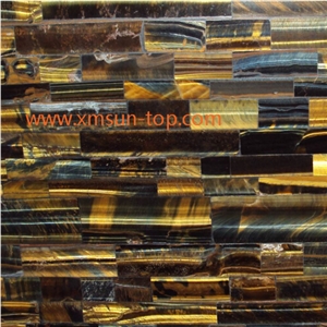 Yellow-Blue Tiger Eye Stone Slabs, Luxury Semiprecious Stone Slab&Tile, Decoration Semi Precious Wall&Floor Covering, Tiger Eye Gemstone, Precious Stone Slabs&Customized,Yellow and Blue Tiger Gemstone
