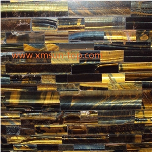 Yellow-Blue Tiger Eye Stone Slabs, Luxury Semiprecious Stone Slab&Tile, Decoration Semi Precious Wall&Floor Covering, Tiger Eye Gemstone, Precious Stone Slabs&Customized,Yellow and Blue Tiger Gemstone