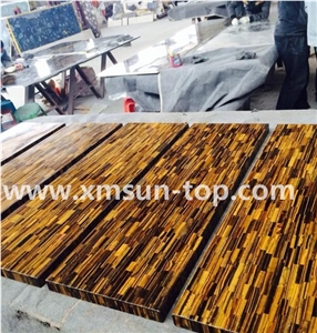 Yellow Tiger Eye Semiprecious Stone Tiles&Slabs, Yellow Semi Precious Cut to Size, Tiger Eye Gemstone Tiles for Countertop, Yellow Tiger Eye Precious Stone Panels, Decoration Stone Slab