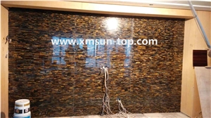 Yellow Tiger Eye Semiprecious Stone Wall Covering/Yellow Tiger Eye Semi-Precious Stone Wall Cladding/Yellow Semi Precious Stone Wall Tiles/Multicolor Semi Precious Stone Panels/Interior Decoration