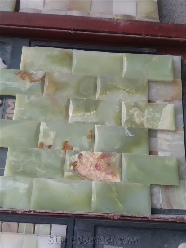 Pakistan Natural Stone Light Green Onyx Polished 48*48mm Mosaic Tiles for Wall,Bathroom, Flower Design Beautiful Onice Verde Chiaro Mosaic
