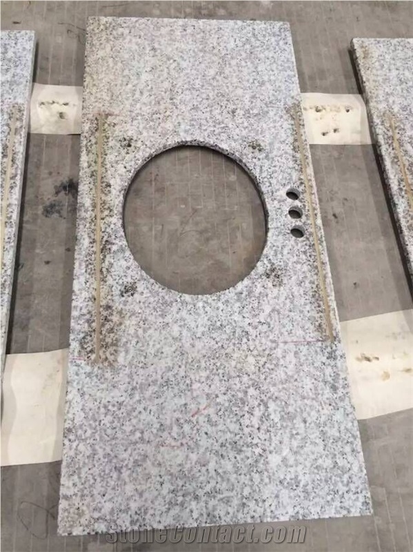 China Grey Big White Flower Barry Blue Beta White Granite G439 Kitchen Top Benchtop Vanity Top