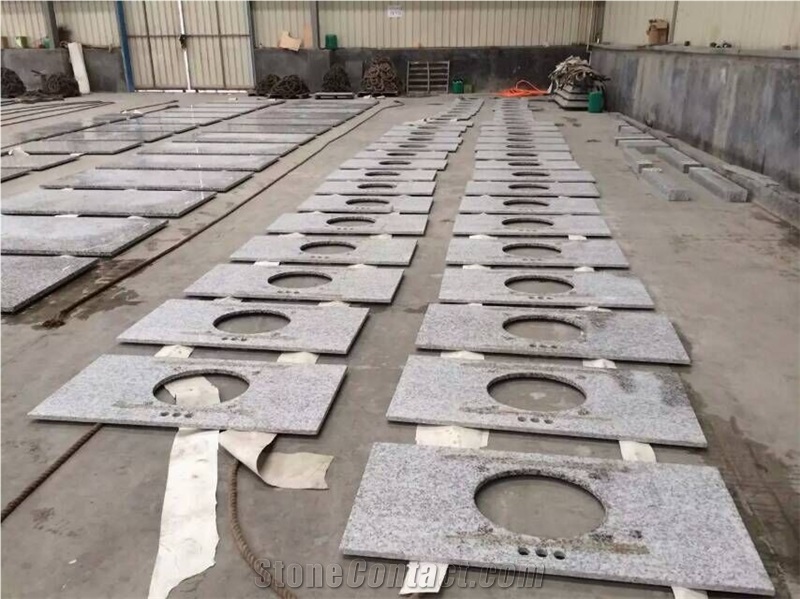 China Grey Big White Flower Barry Blue Beta White Granite G439 Kitchen Top Benchtop Vanity Top