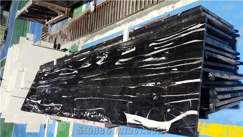 China Nero Portoro, Black Portoro, Silver Portoro, Silver Dragon, Silver White, White & Black Vein Marble Kitchen Benchtop Island Tops