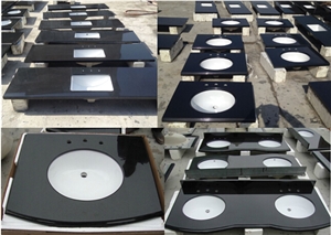Chinese Shanxi Black Pure Black Absolute Black Mongolian Black, Hebei Black Benchtop Bathroom Vanity Top